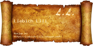 Liebich Lili névjegykártya